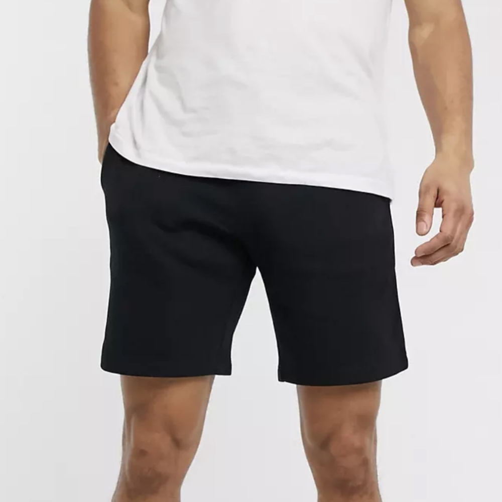 ASOS Black Sweatpant Shorts Casual Athletic Athleisure Medium Long Tall Size 34